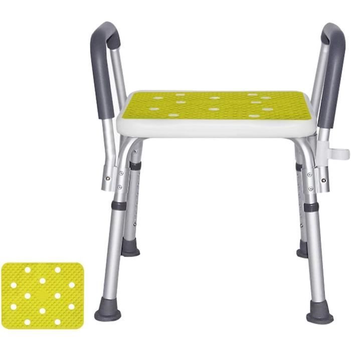 Tabouret 2 Marches Avec Main Courante – Pour Personnes âgées, Réglable, Noir