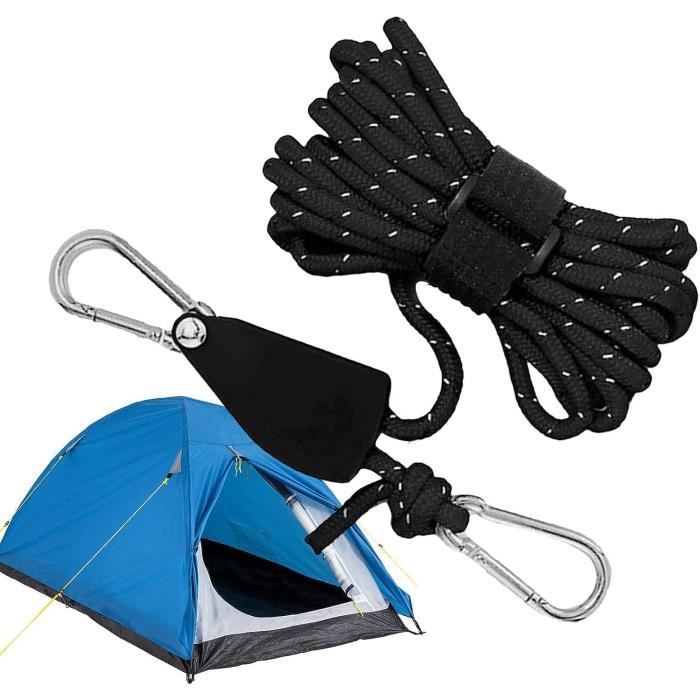 TZEKING Kit Poulie Pour Enfants Avec Seau Métallique 25x36 Cm – Corde 10m, 2 Mousquetons, Gants Antidérapants – Accessoire Cabane Arbre – Dès 3 Ans