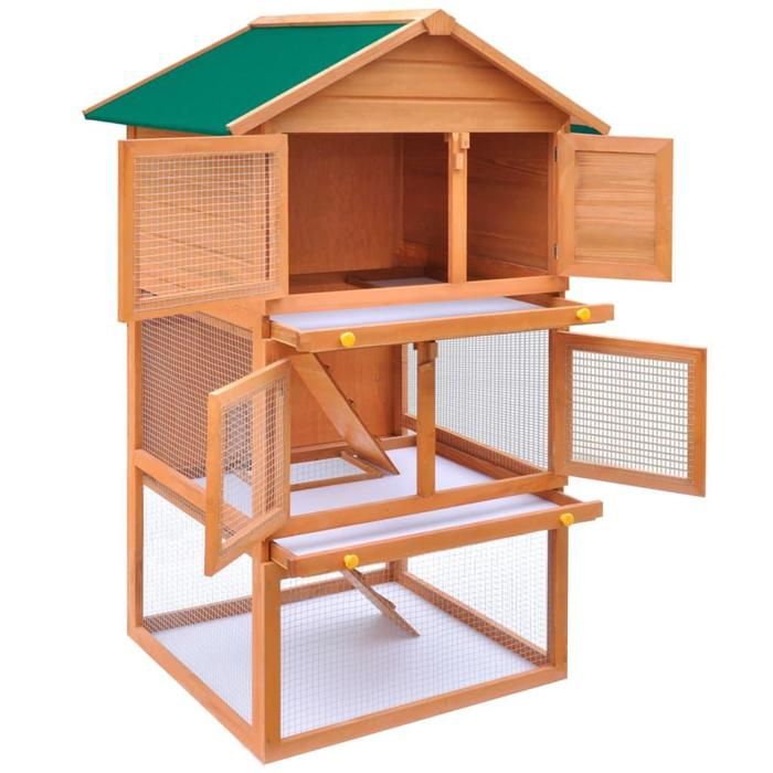 Clapier dextérieur enclos 80 x 71 x 160 cm pour petits animaux 3 niveau x Clapier dextérieur enclos 80 x 71 x 160 cm pour petits animaux 3 niveau x