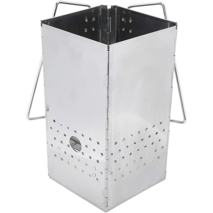 Poêle à bois portable pliable avec tuyau en acier inoxydable pour cheminée, cuisine en acier inoxydable, poêle de chauffage extérieur