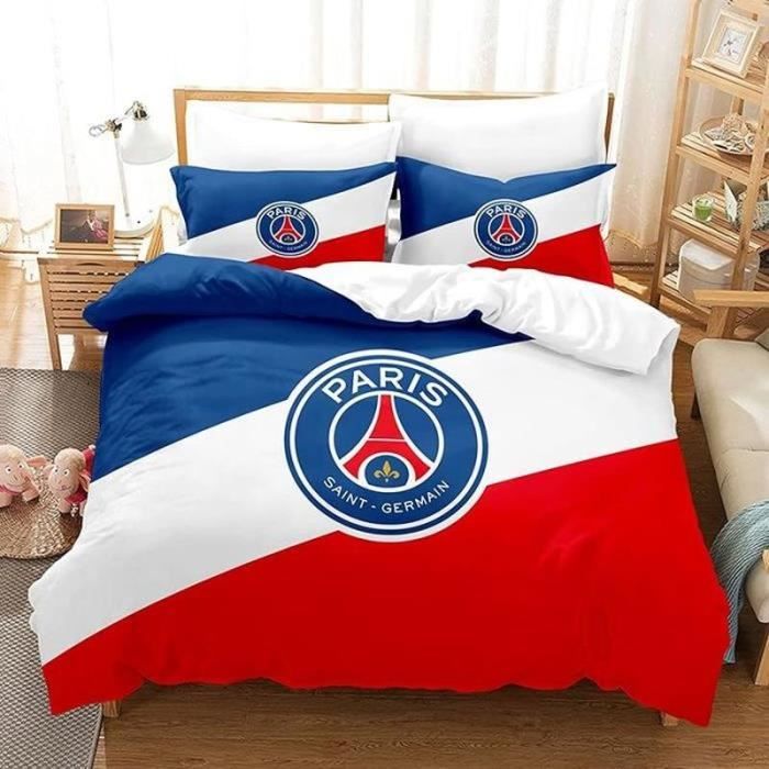 Parure De Lit PSG Retro White 220x240 Cm - 100% Coton Oeko-TEX Housse De Couette + Taies