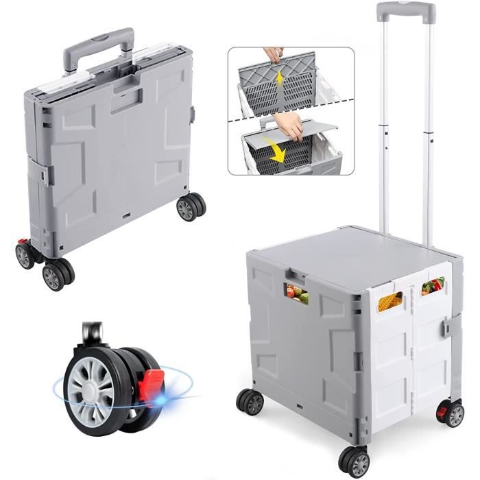 Folding Utility Cart Chariot de magasinage Pliable avec Pliage Couverte