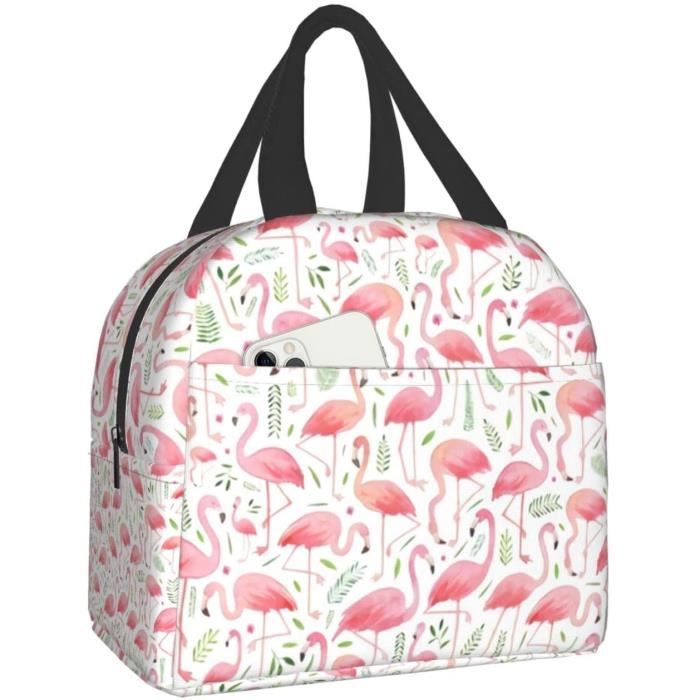 Sac Shopping Réutilisable Rose Flamant Rose, Motif Tropical, Taille Moyenne
