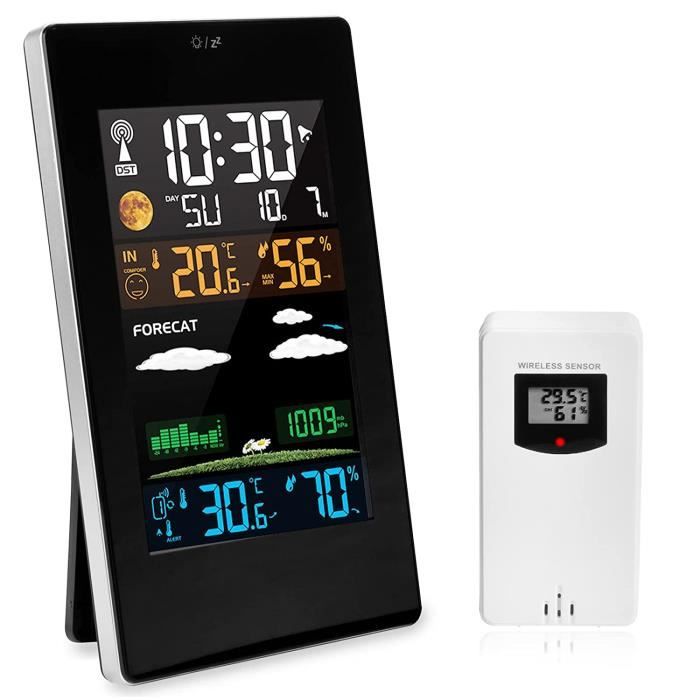 Ws6820 Station Météo Radio-Pilotée Avec ÃU2030Cran Lcd Coloré - Noir[H84] - TV Son Photo