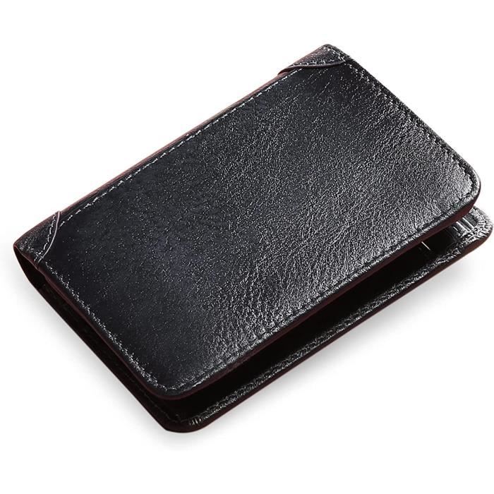 Portefeuille Homme Minimaliste En Cuir IceReco - Noir, Blocage RFID, 12 Cartes, Neuf Avec étiquettes