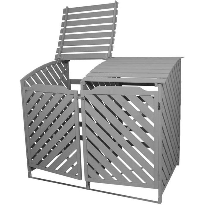 MonsterShop – Cache Poubelle Triple en Bois à Portes Verrouillables, Abris  Poubelles de Jardin pour Entreposage de 3