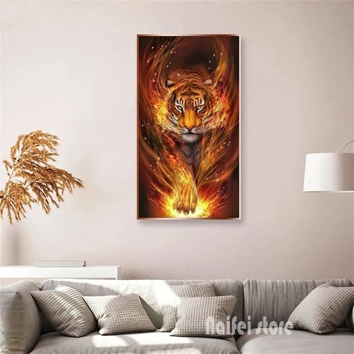 5D Diamond Painting Complet Tigre La Bête, Diy Peinture Broderie Diamant Painting Rond Kits 5D Diamond Painting Complet Tigre La Bête, Diy Peinture Broderie Diamant Painting Rond Kits