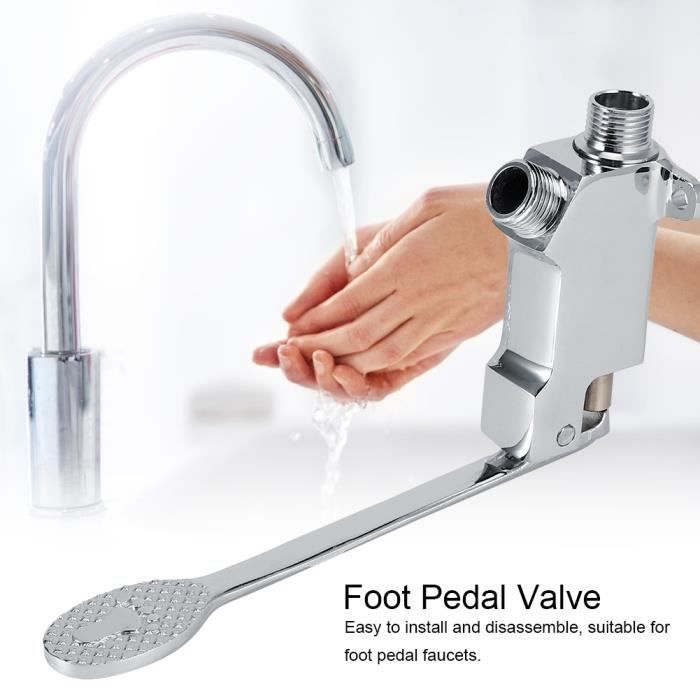 valve de pedale a pied en cuivre a montage au sol filetage g1 2 robinet lavabo salle de bain cdiscount bricolage