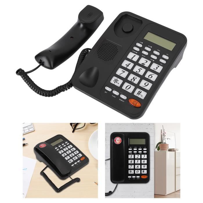 blanc Prend en charge les numéros d'appel et les téléphones numériques Téléphone fixe filaire pour la maison ou le bureau 