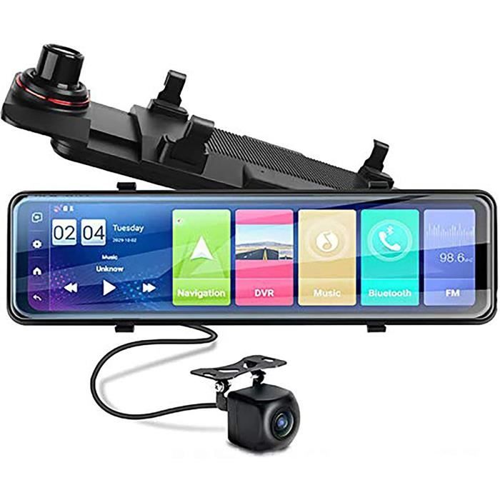 SZKJ Rétroviseur panoramique 360 ° 12 pouces plein écran 4G Touch IPS spécial voiture Dash Cam Android 5.1 avec GPS WiFi Bluetooth FHD 1080p 4CH Caméras Objectif 