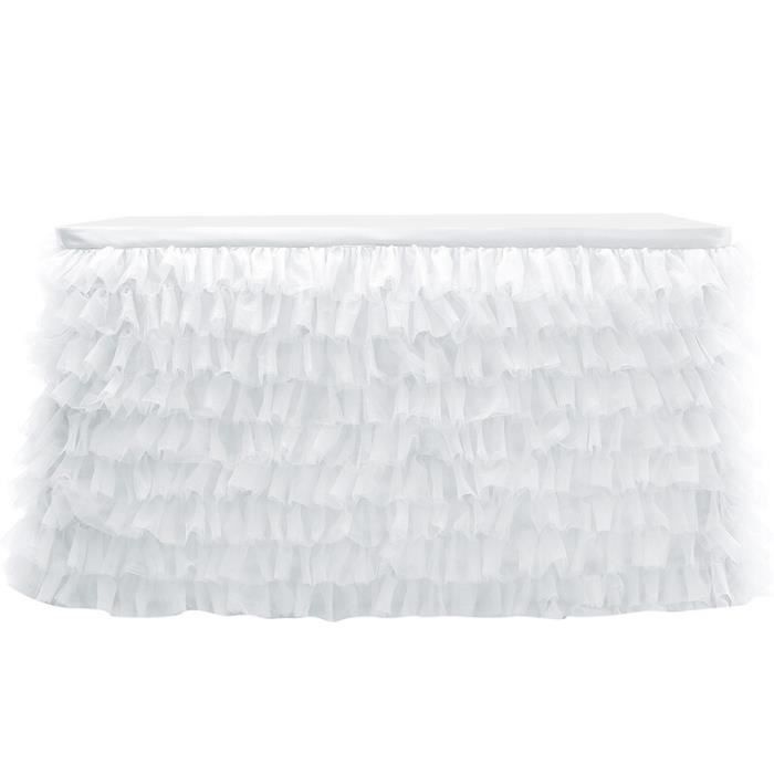 Jupe De Table En Tulle 4/6/9 Pieds - Décoration Mariage, Anniversaire, Fête, Tissu Chiffon