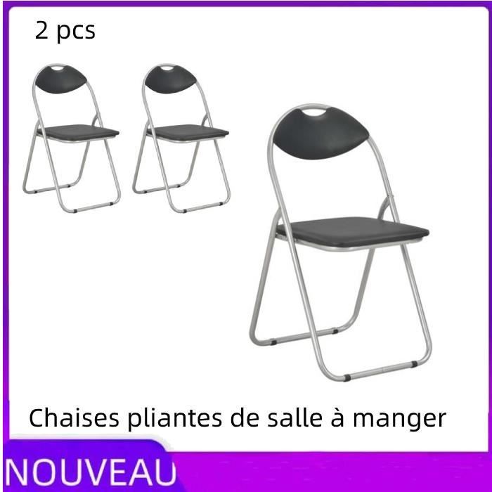 Chaises pliantes de salle à manger - Vogue LEC - Noir Similicuir - Conception pliable - Structure en acier Chaises pliantes de salle à manger - Vogue LEC - Noir Similicuir - Conception pliable - Structure en acier