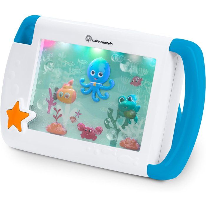 BABY EINSTEIN- Veilleuse On-the-Go Sea Dream Aquarium Bébé Portable Veilleuse Bébé Musicale et Lumineuse Attache Poussette