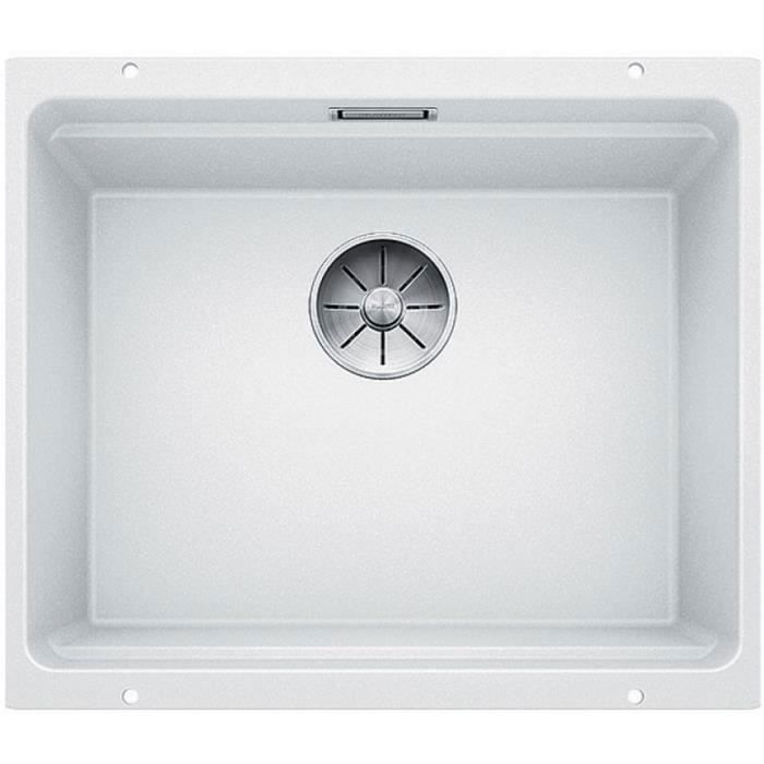 Evier à encastrer BLANCO - 50cm - silgranit blanc - 1 bac - manuel