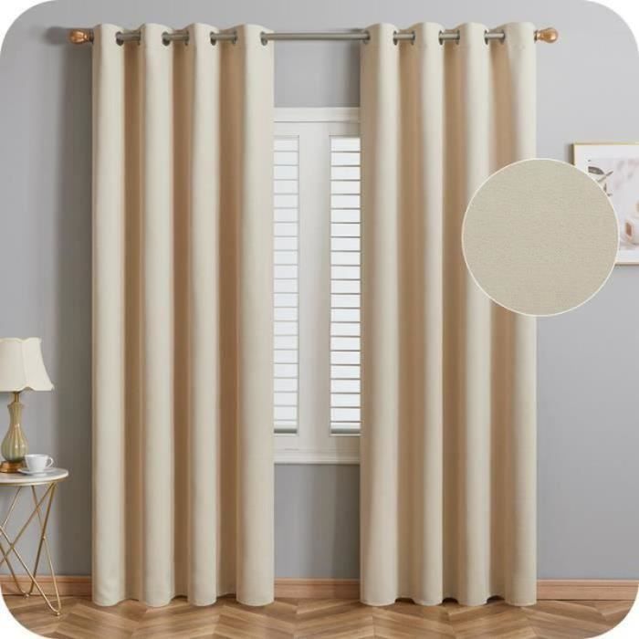 Topfinel Ondoorzichtige Gordijnen Met Oogjes 140 x 260 Cm Gordijnen Beige Set Van 2 Decoratieve Woonkamer Kinderkamer