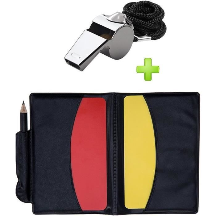 Carnet Avec Carte Rouge Et Jaune Et Sifflet Pour Arbitre De Football Motif Drapeau De Football