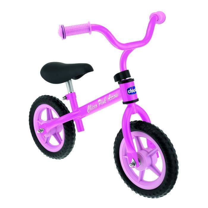 Draisienne Enfant RENNMEISTER Rose - Vélo D'apprentissage Avec Frein - Pneus Gonflables 12 Pouces
