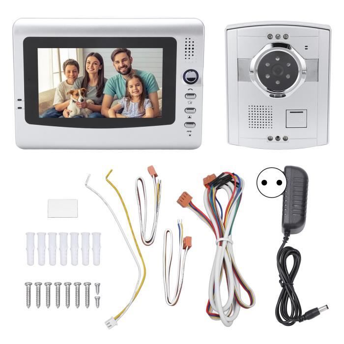Duokon Sonnette vidéo domestique Système D'Interphone sans Fil, 7 dans la Maison Vidéo Sonnette Vision bricolage kit Prise UE