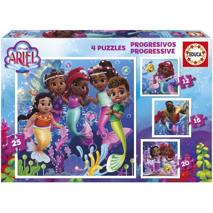 Puzzles progréssifs EDUCA Ariel 12+16+20+25 pièces