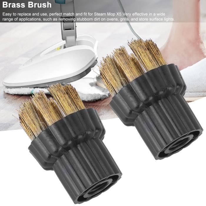 Lot De 6 Têtes De Brosse Pour Nettoyeur Vapeur – 3 En Laiton, 3 En Nylon – Compatible Mop X5 – Nettoyage Multi-surfaces