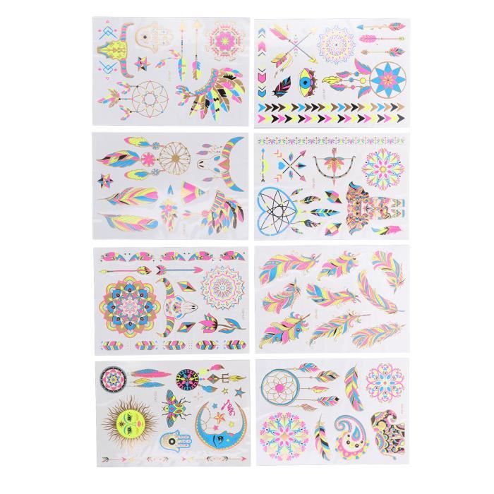 Papier De Tatouage Temporaire Autocollants de tatouage néon, marqueurs de tatouage corporel