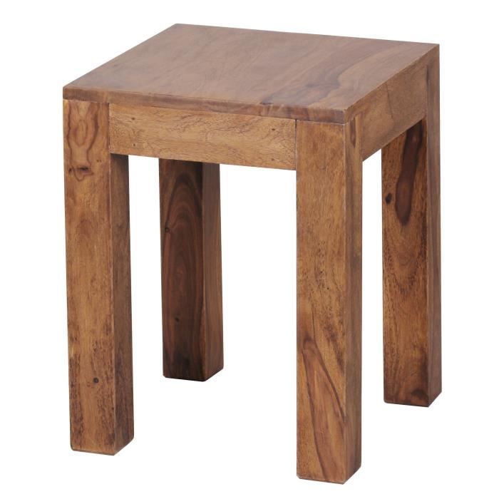 Table dappoint en bois massif - FINEBUY - 35x45x35cm - Marron foncé - Salon - Meuble de salon