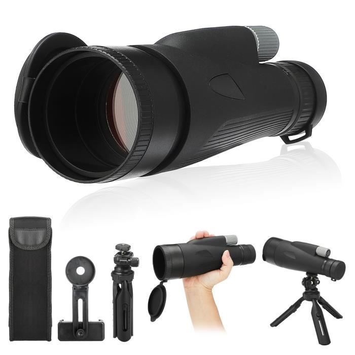 Monoculaire de vision nocturne compact pour adultes, trépied de télescope de poche 12-30x60, faible luminosité, pour l'extérieur