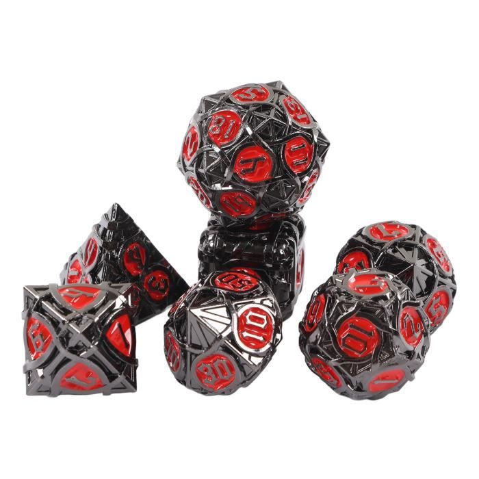 Dilwe – Set De 5 Dés En Alliage D'aluminium Avec Boîte De Rangement (argent, Rectangle)