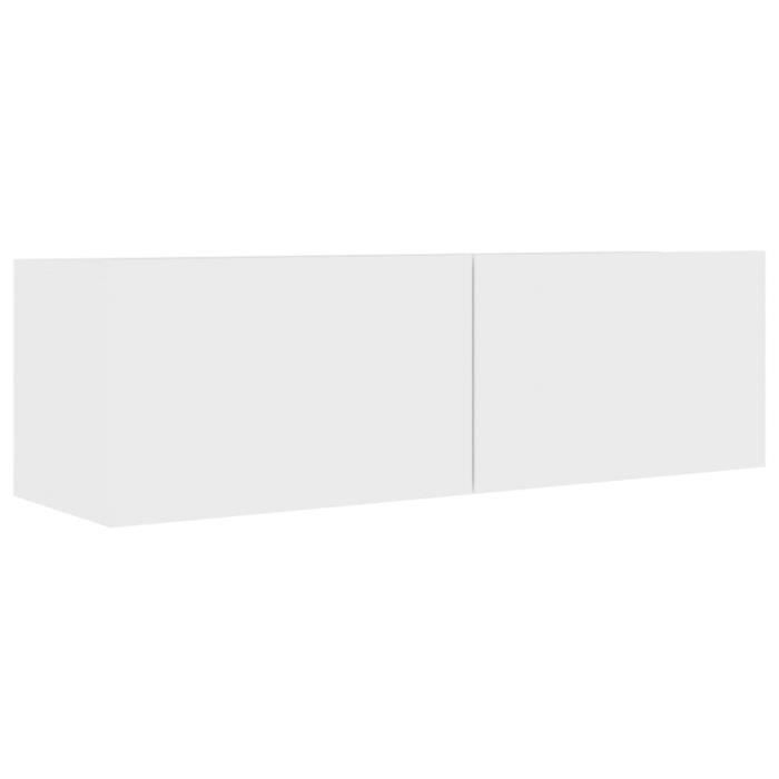 Meuble TV - GENERIQUE - 100x30x30 cm - Aggloméré - 2 portes abattantes - Montage à faire soi-même