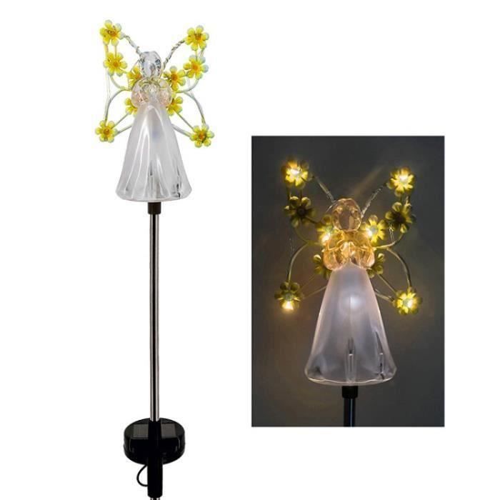 Tuzsocr Statue Ange Jardin Solaire - Lampe LED Ange Gardien Résine Résistante Intempéries Pour Extérieur