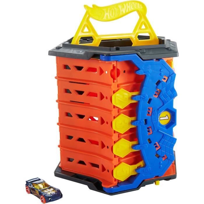 Jouet - HOT WHEELS - Action Piste Coffret Transportable - 5 Voies - Inclus 1 Véhicule