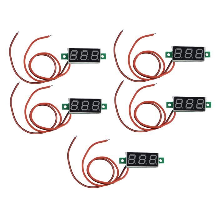 4 Voltmètres DC Numériques Étanches - Plage 4-100V | Affichage LED Vert/bleu | Pour Voiture, Moto, Camping-car | Diamètre 33.8mm