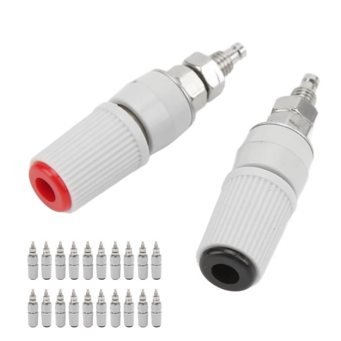Fiches banane à Angle droit, 4mm, plaqué or 24K, connecteurs de haut-parleur à vis à 90 degrés