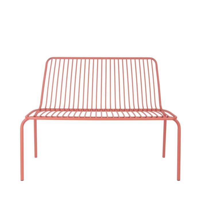 Lineate Banc De Jardin En Metal Couleur Marron Argile Cdiscount Jardin