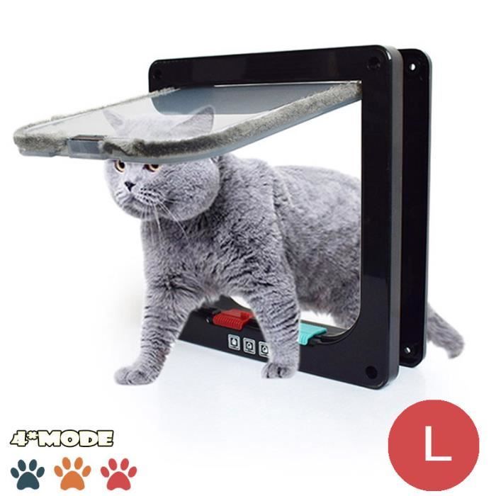 Comparer les prix de Chatiere Pour Chat Chien,Chatiere Chat avec Serrure Contrlable Verrouillable,Chatière avec Tunnel Cache Facile à Installer-Noir L