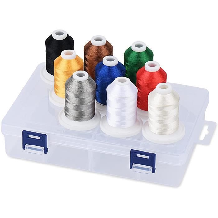 Lot De 50 Bobines Plastique Pour Fil à Broder + Boîte Rangement 24 Cases + 552 Autocollants Numérotés