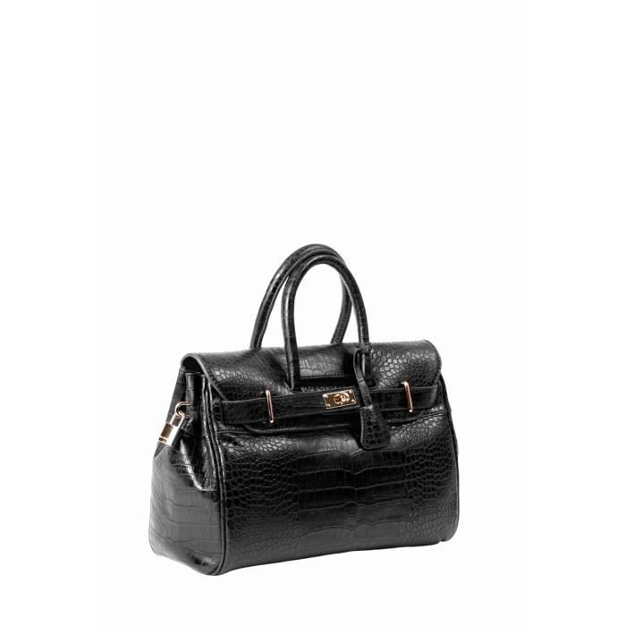 SAC A MAIN - MAC DOUGLAS - PYLA XS ROMY - Cuir de vachette grainé - Noir - Zippée