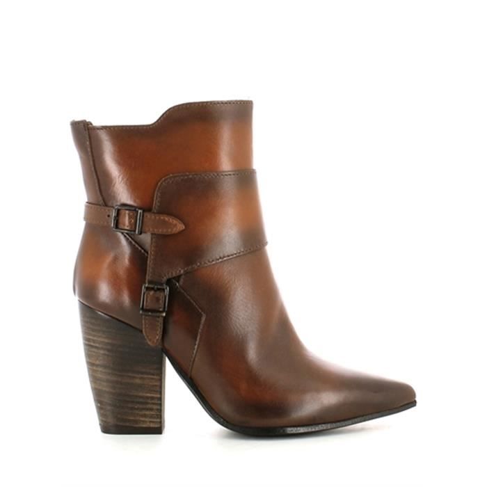 bottines café noir femme