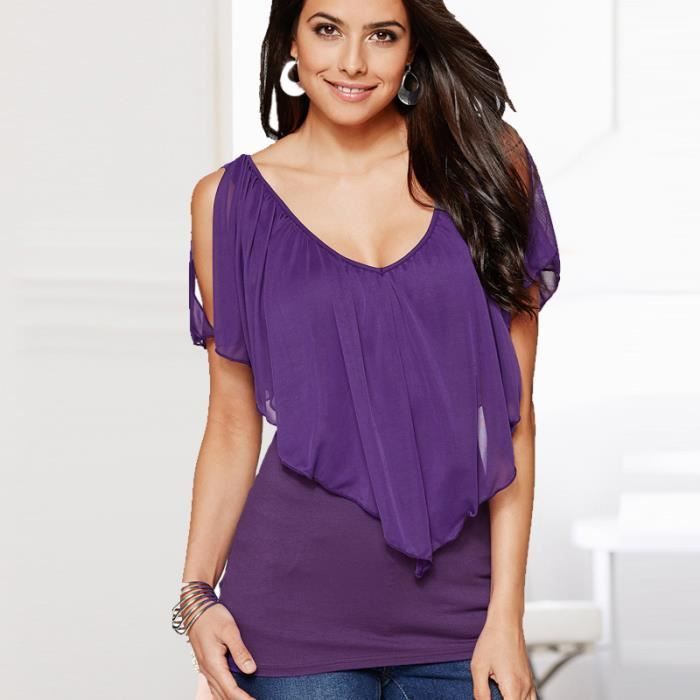 t shirt femme violet