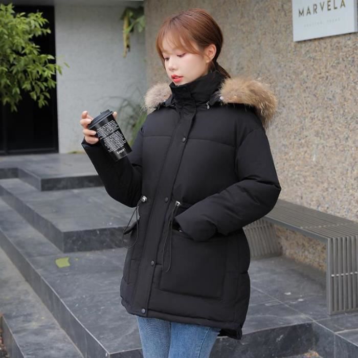 Manteau Femme Hiver Garder au chaud Coupe slim - Noir LG Noir - Cdiscount Pr??t-?�-Porter