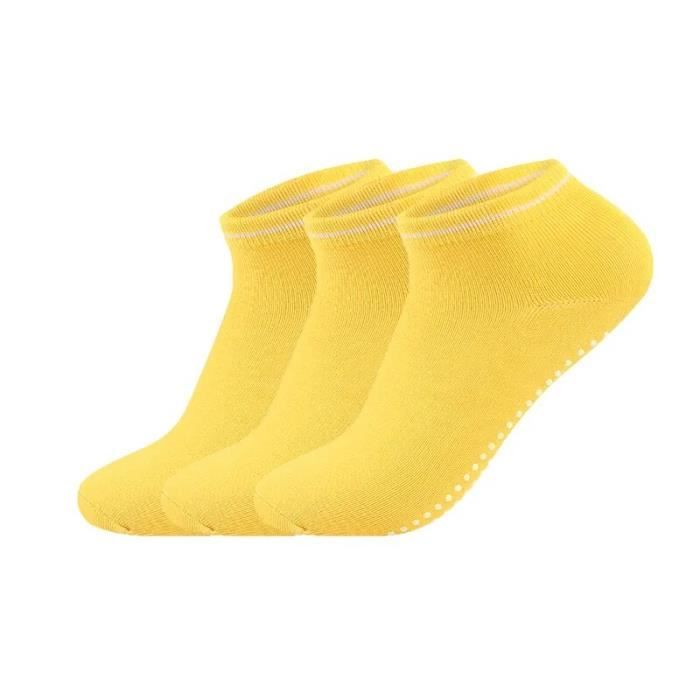 Chaussettes De Yoga Anti-Dérapantes Avec Poignées - Taille 9.5-13 - 3 Paires - Noir