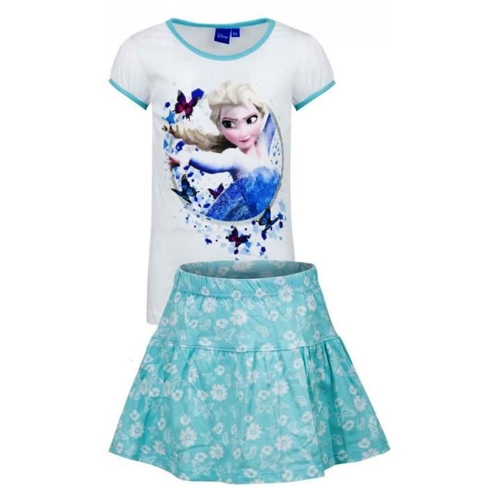 Ensemble Jupe et T-Shirt La Reine des Neiges 100% Coton