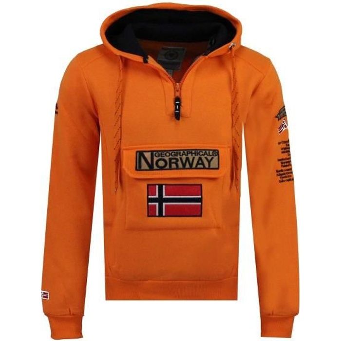 Sweat Homme Geographical Norway Gymclass Color Fluo Orange