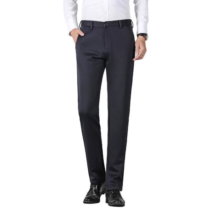 Pantalon Homme Lin Coupe Droite Casual Pantalon Léger Business Ete Couleur Unie Tissu Confortable - Beige Beige - Prêt-à-Porter