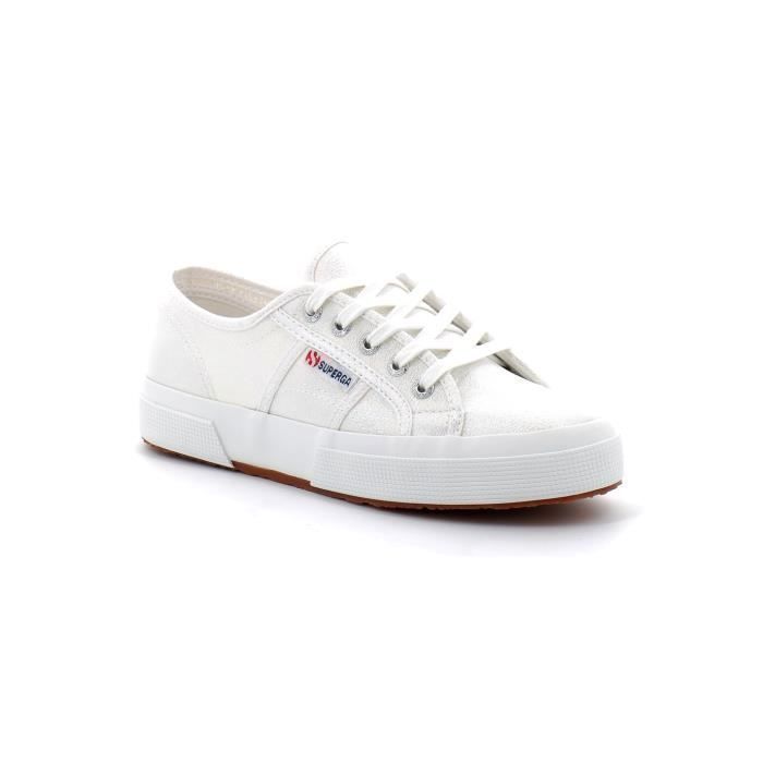 Superga Basket Basse à Lacets - SUPERGA - Lamew - Blanc Brillant - Confort Exceptionnel - Femme