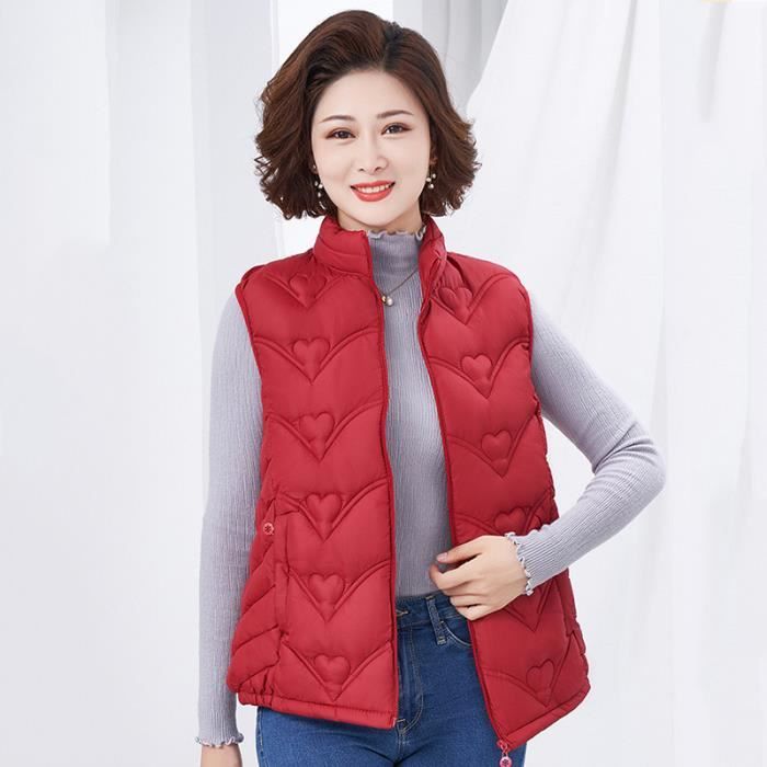 Gilet en coton rembourré pour femme,gilet sans manches,capuchon