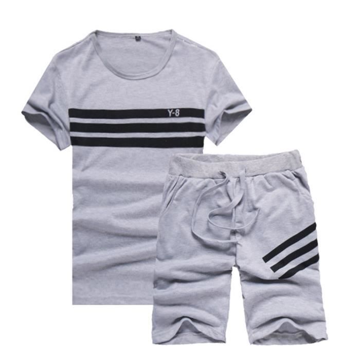 Short Et T-shirt Ensemble Ensemble Sport été Homme Nlaayong - Short Et T-shirt 2 Pièces Grande Taille Tenue Décontractée
