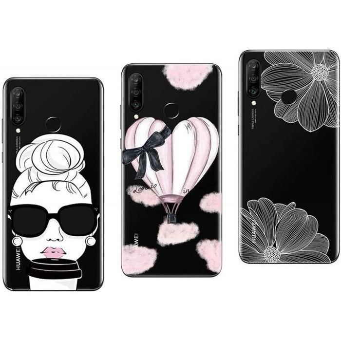 Coque Huawei P30 Lite Souple Gel TPU Fantaisie Pack de 3 - vue 10