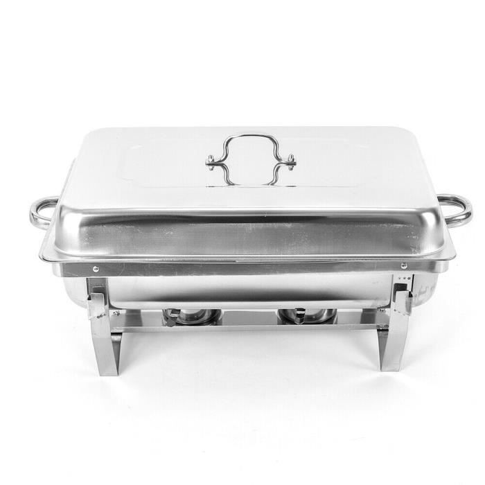 Lot De 2 Chauffe-Plats En Acier Inoxydable 6L - Idéal Pour Buffets Et Restauration