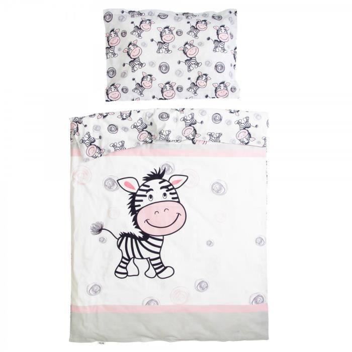 Zebre Housse De Couette 1x150 Cm Et Taie D Oreiller 40x60 Cm Pati Chou 100 Coton Parure De Lit Pour Bebe Cdiscount Puericulture Eveil Bebe